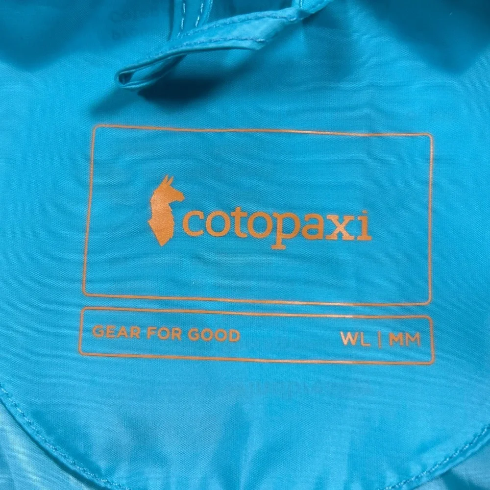 Cotopaxi Teca Windbreaker Women Large Blue Yellow Orange Colorblock Technical